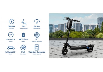 ONVO OV-012 X PLUS ELEKTRİKLİ SCOOTER 1600W