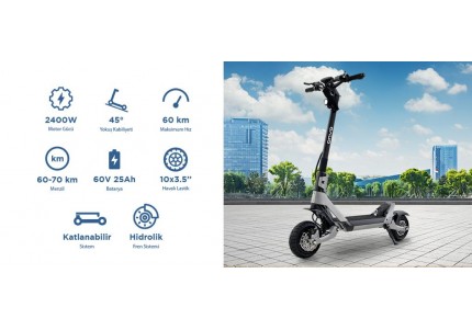 ONVO OV-RX-5 2.400 WATT ELEKTRİKLİ SCOOTER 